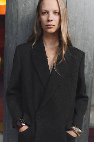 Manteau long à double boutonnage - Gris