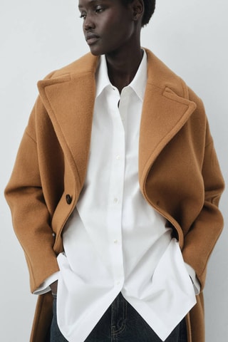 Manteau laine Manteco revers - Marron