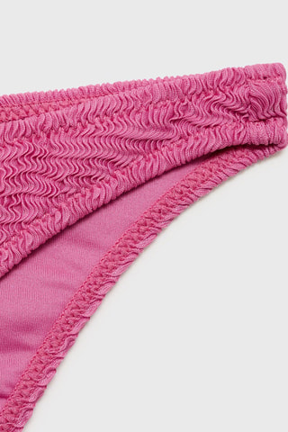 Culotte bikini texturée - Rose