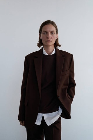 Blazer costume 100 % laine - Marron