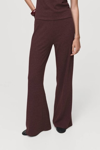 Pantalon maille taille élastique - Bordeaux