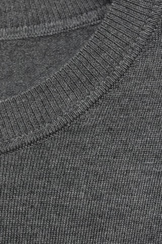 Pull-over maille fine col rond - Gris chiné