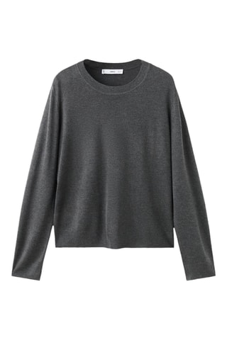 Pull-over maille fine col rond - Gris foncé