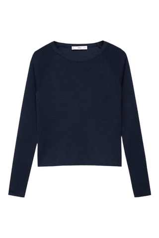 Pull-over maille fine manches longues - Bleu marine