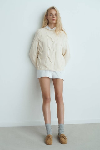 Pull oversize torsadé - Écru