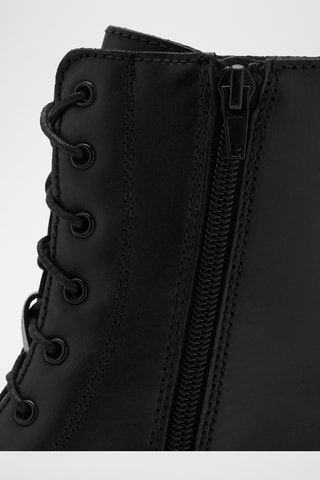 Bottines cuir lacets - Noir