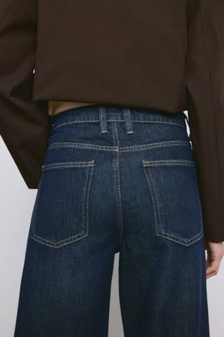 Jean large à revers - Bleu