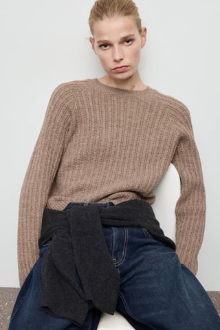 Pull en maille ajourée - Marron