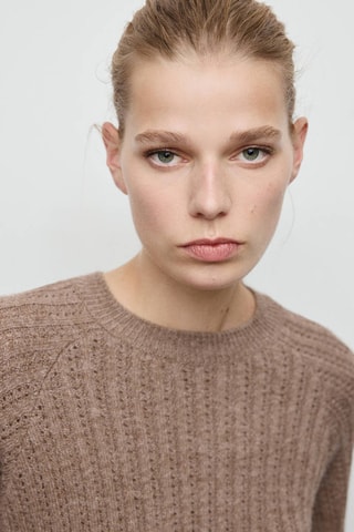 Pull en maille ajourée - Marron
