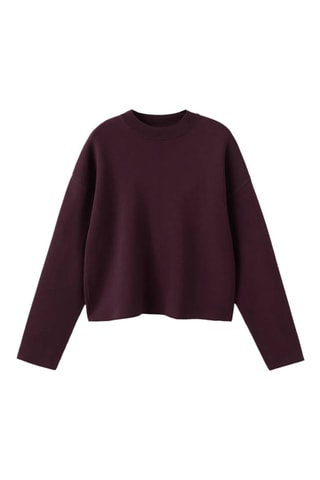 Pull en maille à col rond - Bordeaux