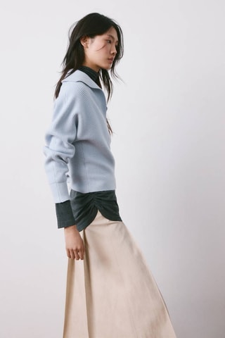 Pull-over maille col en V - Ciel