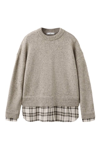Pull-over chemise combiné - Marron