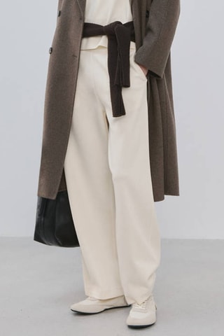Pantalon droit coton - Écru