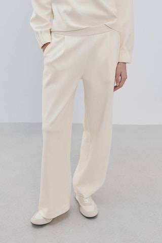 Pantalon droit coton - Écru