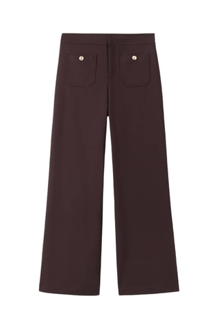 Pantalon droit boutons bijou - Bordeaux