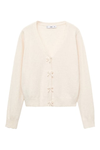 Cardigan col en V laine mélangée - Écru