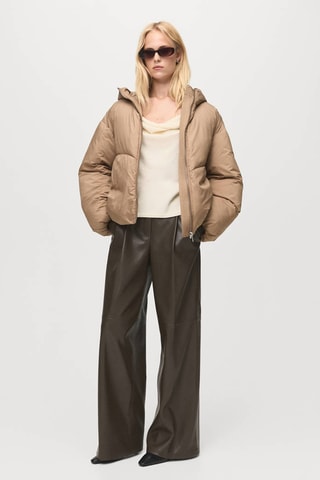 Anorak court oversize capuche - Beige