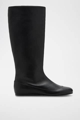 Bottes cuir design combiné - Noir