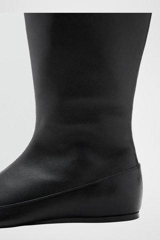 Bottes cuir design combiné - Noir