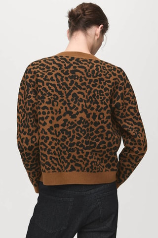 Cardigan maille léopard - Marron