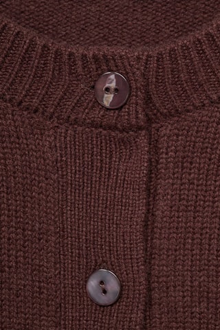 Cardigan en laine à grosse maille - Marron