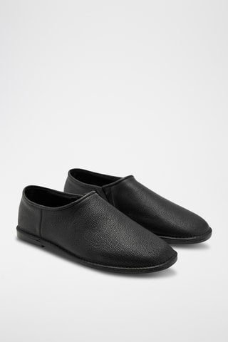 Chaussures plates cuir - Noir