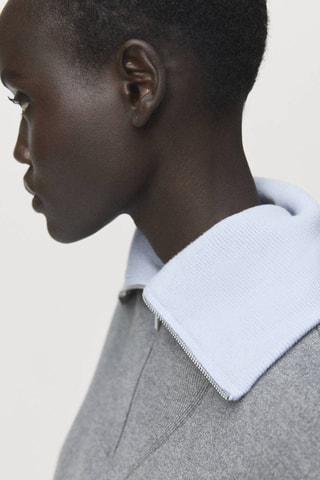Pull col roulé zippé - Gris