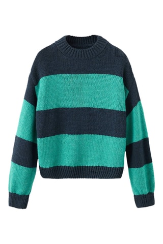 Pull-over en maille à rayures - Vert