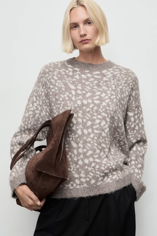Pull-over en imprimé animal - Beige