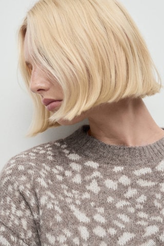 Pull-over en imprimé animal - Beige