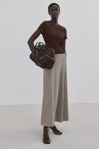 T-shirt coton coutures - Marron