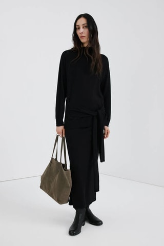 Pull-over maille col montant - Noir