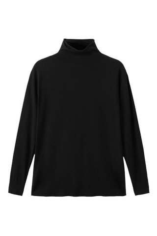Pull-over maille col montant - Noir