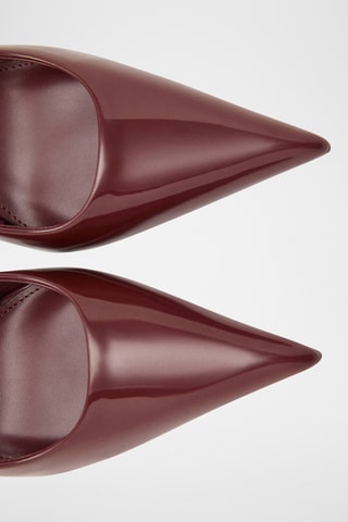 Chaussures à talon en cuir vernis - Marron