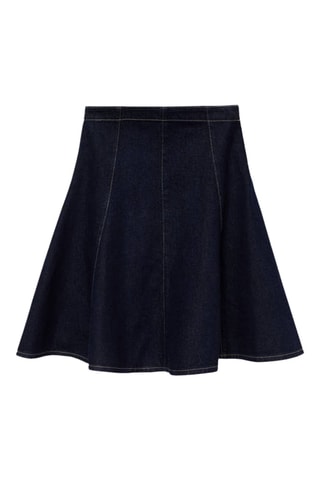 Jupe midi denim coutures - Bleu
