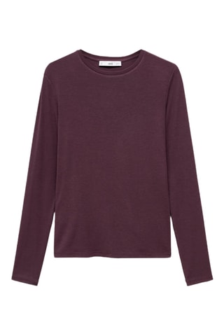 T-shirt manches longues col rond - Bordeaux