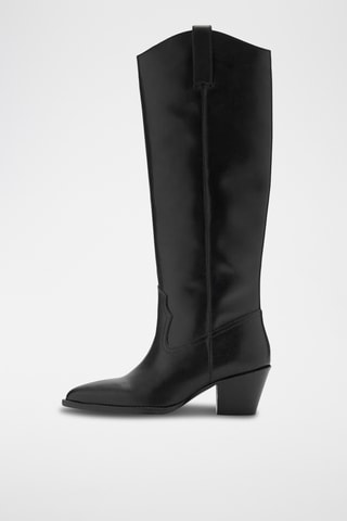 Bottes cuir talon - Noir