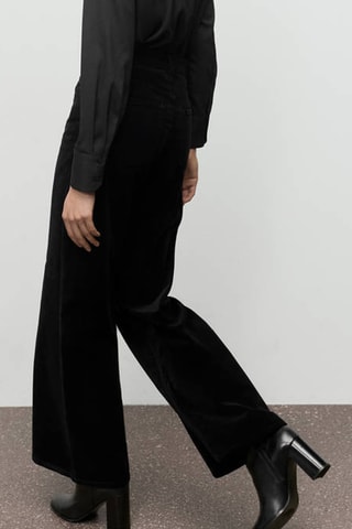 Jean large en velours - Noir