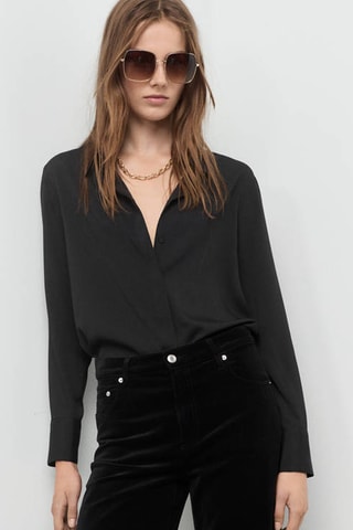Jean large en velours - Noir