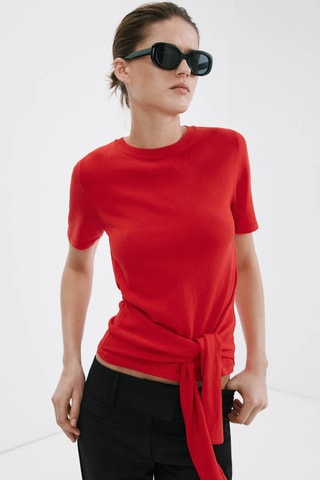 Pull détail nœud - Rouge