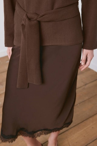 Pull-over ceinture maille - Marron