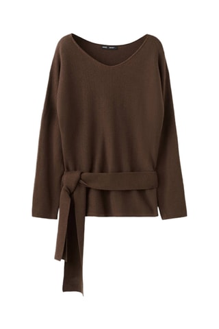 Pull-over ceinture maille - Marron
