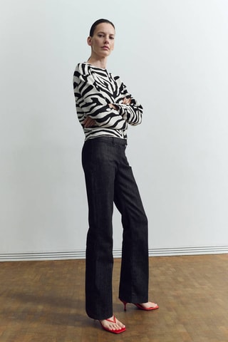 Pull maille imprimé zèbre - Noir