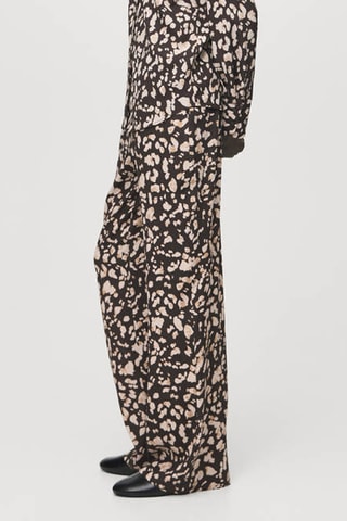 Pantalon imprimé taille élastique - Marron