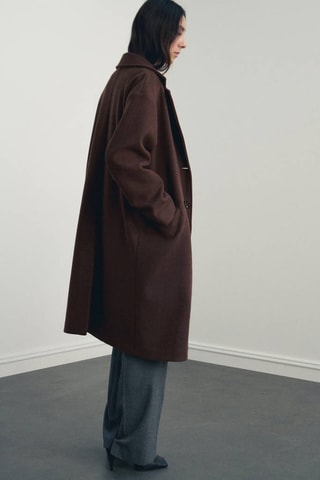 Manteau mi-long à double boutonnage - Marron