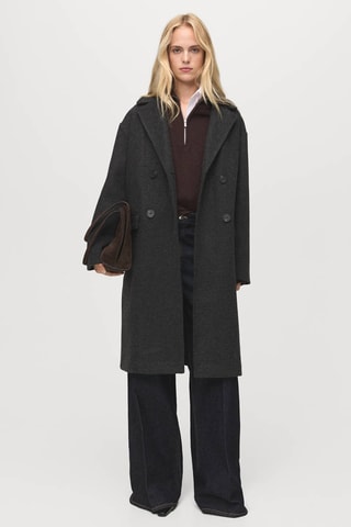 Manteau mi-long à double boutonnage - Anthracite