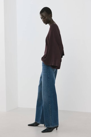 Cape en maille asymétrique - Bordeaux