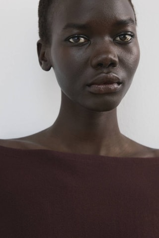 Cape en maille asymétrique - Bordeaux