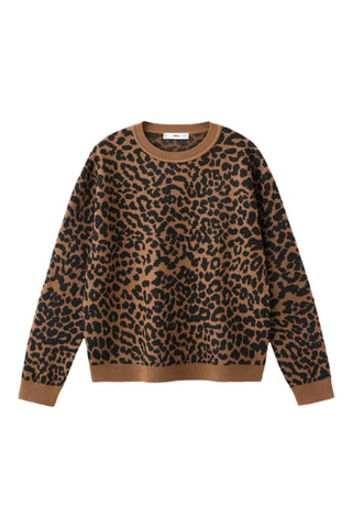 Pull en maille léopard - Écru