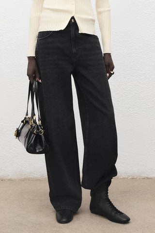 Jean barrel taille normale - Noir